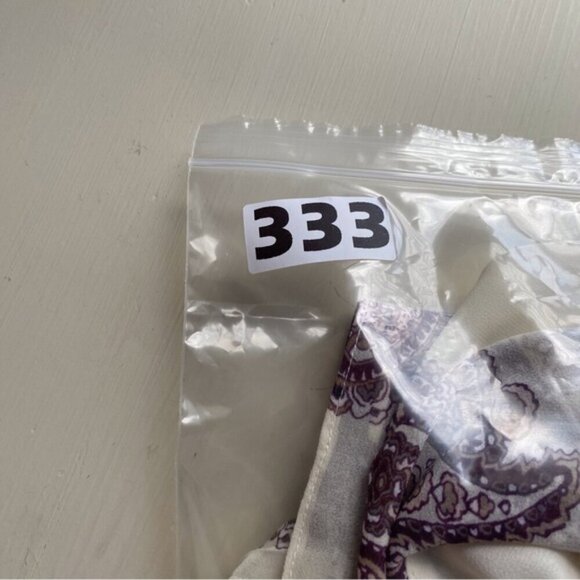 Chicos Blouse Woman 1 US Medium Pleated Paisley Cowl Neck Top Sheer Sleeve - Picture 14 of 16